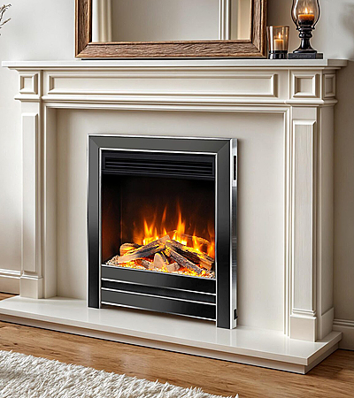 Celsi Olympus Electriflame DLX Hearth Inset Fire Black Nickel Black