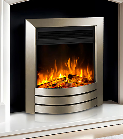 Celsi Ultiflame Ultra SL Camber Hearth Inset Fire Satin Silver