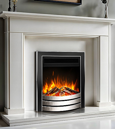 Celsi Ultra Designer Ultiflame Hearth Inset Fire Black Nickel & Chrome