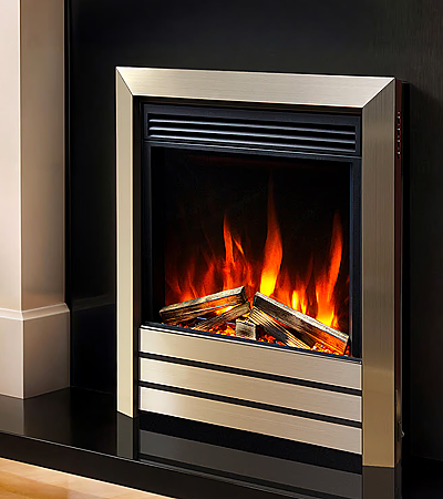 Celsi Ultra FX Parrilla Ultiflame Hearth Inset Fire Satin Champagne