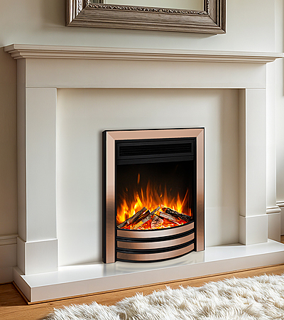 Celsi Ultraflame Autograph Hearth Inset fire Rose Gold