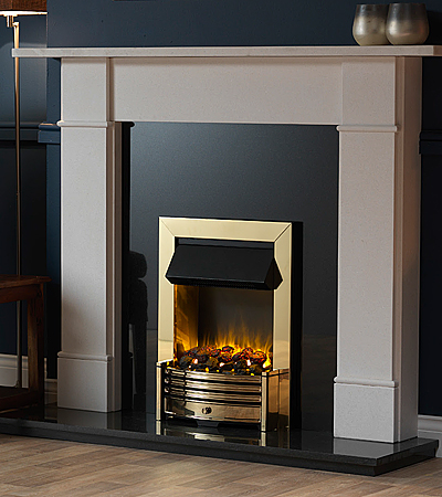 Dimplex Crestmore Optimyst Inset Hearth Fire Brass