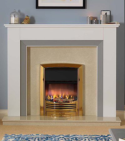 Dimplex Glencoe Opiflame 3D Hearth Inset fire Brass